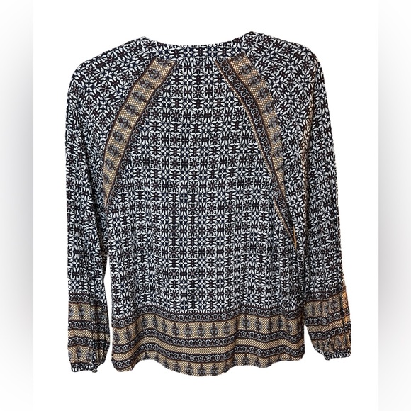 Anthropologie 11 1 Tylho Aubina Peasant Blouse Relaxed Fit Boho Black Medium - Picture 3 of 5